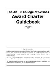 The An Tir College of Scribes - Charter Guidebook