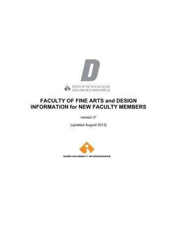 IZMIR UNIVERSITY of ECONOMICS, FACULTY OF ART and DESIGN