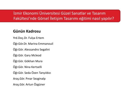 Ä°zmir Ekonomi Ãniversitesi GÃ¶rsel Ä°letiÅim TasarÄ±mÄ± BÃ¶lÃ¼mÃ¼