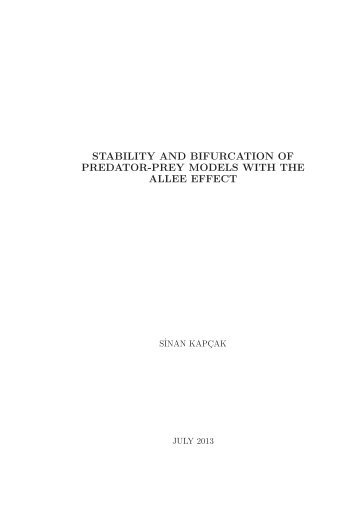 stability and bifurcation of predator-prey models with the allee effect