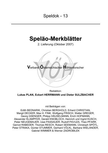 Speläo-Merkblätter - Verband Österreichischer Höhlenforscher