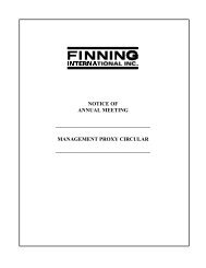 management proxy circular - Finning International Inc.