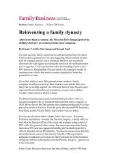 Reinventing a family dynasty - Dennis T Jaffe,Ph.D