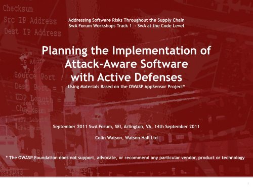 Planning the Implementation of Attack-aware ... - Build Security In