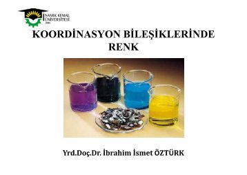 KOORDİNASYON BİLEŞİKLERİNDE RENK - E-Universite