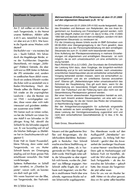 Reit- und Fahrverein Leonberg e.V. Reiternachrichten 3/2004