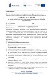 Deklaracja uczestnictwa w projekcie_pracownik ... - Administracja