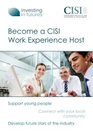 Become a CISI Work Experience Host