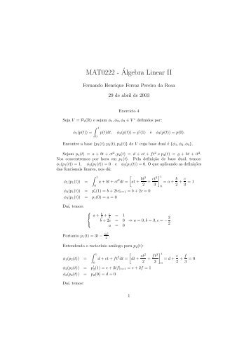 MAT0222 -Â´Algebra Linear II - feferraz.net