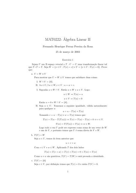 MAT0222-Â´Algebra Linear II - feferraz.net