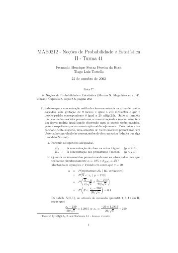 MAE0212 - NoÃ§Ëoes de Probabilidade e EstatÂ´Ä±stica II ... - feferraz.net