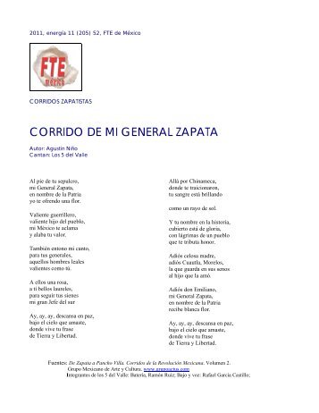 CORRIDO DE MI GENERAL ZAPATA - fte-energia.org