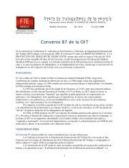 Convenio 87 de la OIT - Frente de Trabajadores de la EnergÃ­a