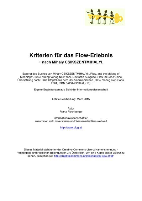 Kriterien für das Flow-Erlebnis (2015)