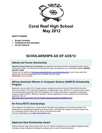 Scholarship essays 2012