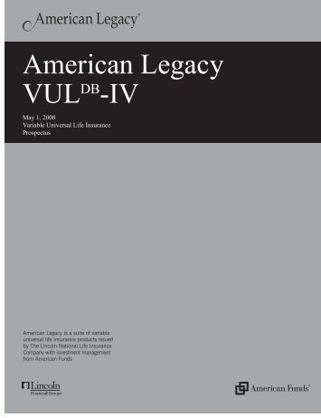 American Legacy VULDB-IV - Lincoln Financial Group