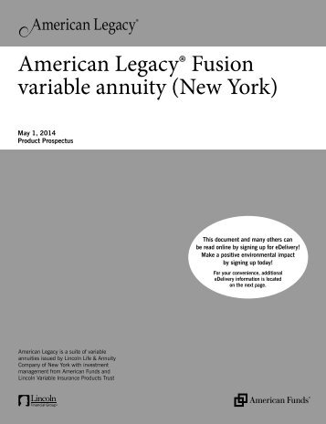 American LegacyÂ® Fusion variable annuity - Lincoln Financial Group