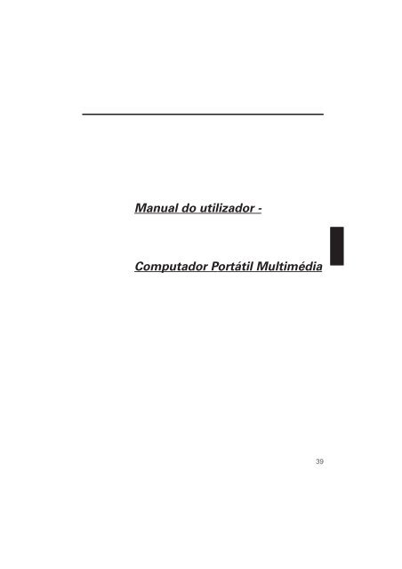 Manual do utilizador - Computador Portátil Multimédia - MaxData