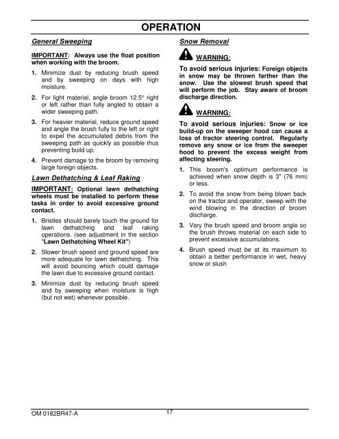 OPERATOR'S AND PARTS MANUAL - Walker Mowers