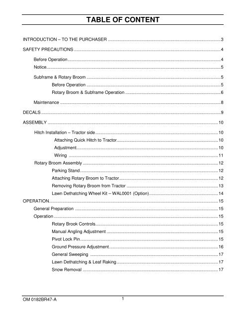 OPERATOR'S AND PARTS MANUAL - Walker Mowers