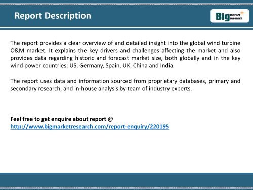 Global Analysis on Wind Turbine Operations & Maintenance Market 2015-2020