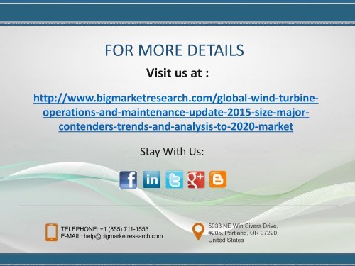 Global Analysis on Wind Turbine Operations & Maintenance Market 2015-2020