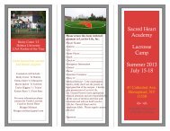 Sacred Heart Academy Lacrosse Camp Summer 2013 July 15-18