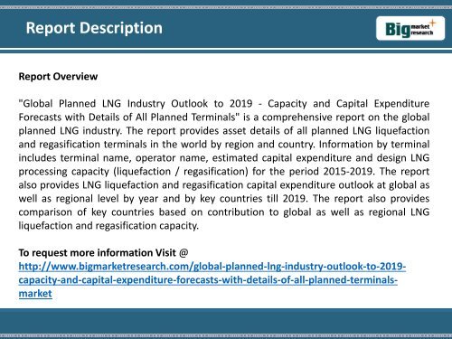 Global Planned LNG Market Forecast, Analysis, Industry Outlook to 2019