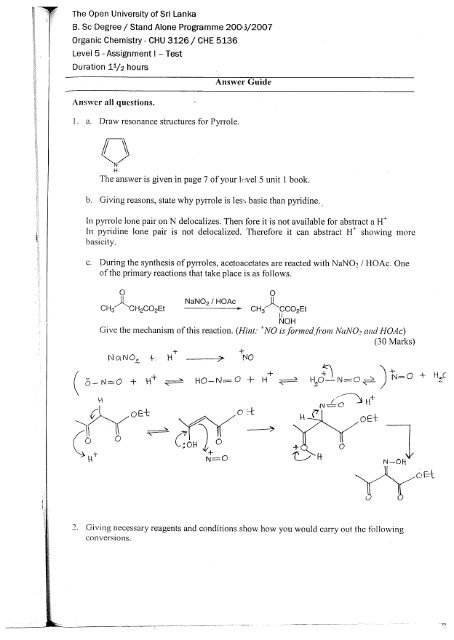 assignment organic chemistry problem set 1
