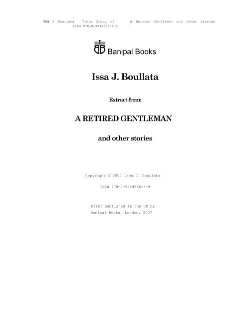 Banipal - A Retired Gentleman extract.pdf - Inpress Books