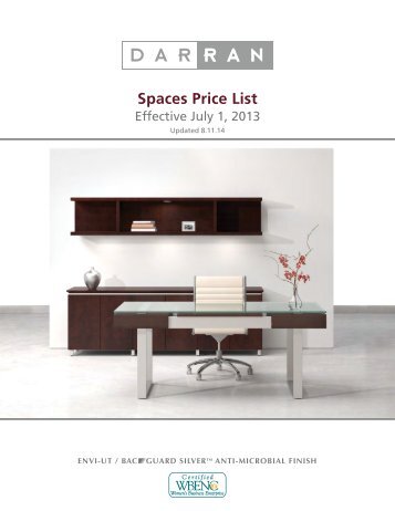 download the Spaces price list - DARRAN Furniture Industries
