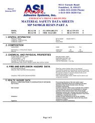 material safety data sheets mp 54190gr resin part a - Regal Plastics