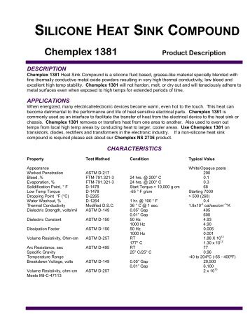 Chemplex 1381 Product Description - Moreau Marketing & Sales
