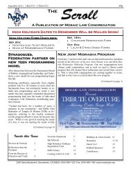 A Publication of Mosaic Law Congregation High ... - My Host Control