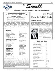 A Publication of Mosaic Law Congregation - My Host Control