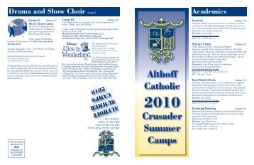 Summer Camp Brochure 11x17.indd - Althoff Catholic High School