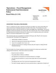 Endowment Fund Investment Policy - World Vision Canada