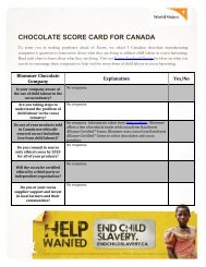 CHOCOLATE SCORE CARD FOR CANADA - Voice