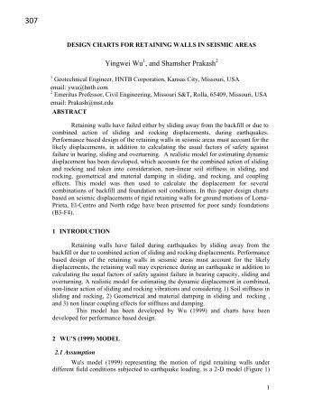 Design Charts For Retaining Walls in Seismic Areas - Shamsher ...