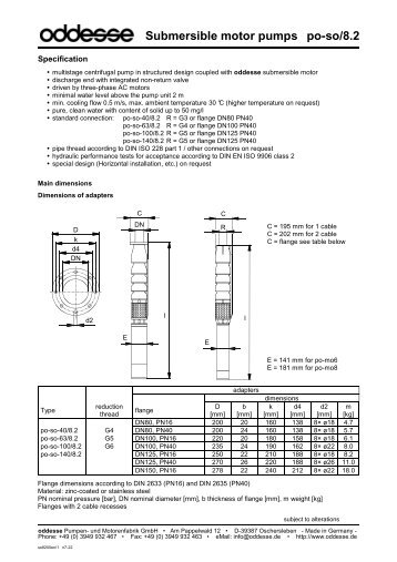 po-so/8.2 Submersible motor pumps - oddesse Pumpen- und ...