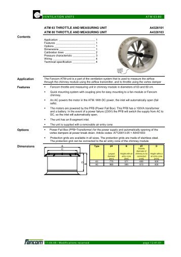 ATM 63 THROTTLE AND MEASURING UNIT ... - Farmi Tilatech Oy