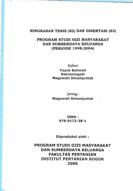 Ringkasan Tesis (S2) dan Disertasi (S3) Program Studi GMSK