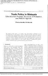 Trade Policy in Malaysia: Liberalization Process, Structure of ...