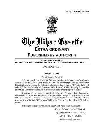 The Bihar Gazette - Law Department