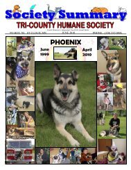 JUNE NEWSLETTER - NEW FORMAT - Tri-County Humane Society