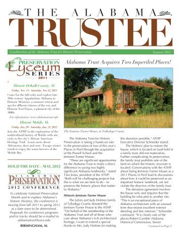 Summer 2011 - Alabama Trust for Historic Preservation