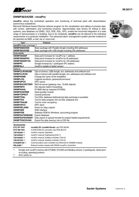 99.501/1 SWMP36/24USB : novaPro Sauter Systems