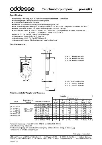 po-ss Tauchmotorpumpen - oddesse Pumpen- und Motorenfabrik ...