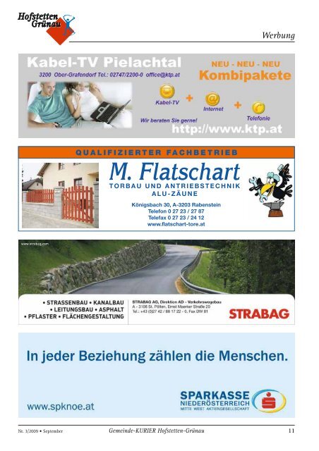 Ausgabe 3/2009 - Marktgemeinde Hofstetten-Grünau