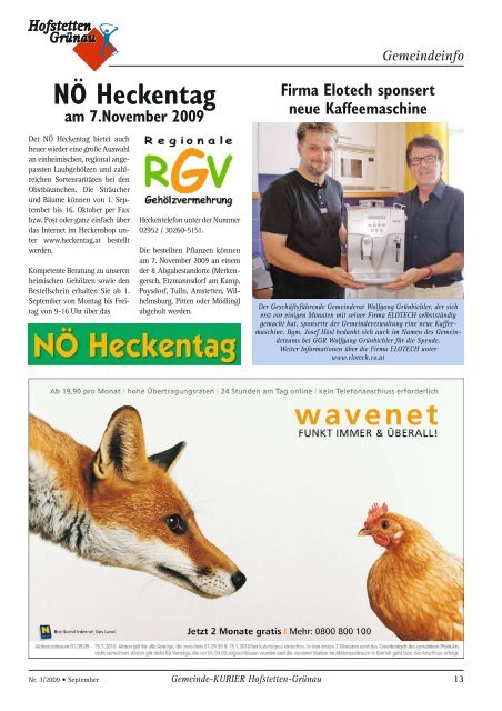 Ausgabe 3/2009 - Marktgemeinde Hofstetten-Grünau